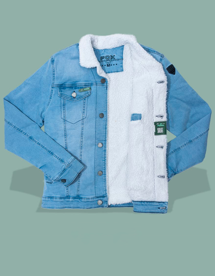 Jacket Premium Blue C/ Peluche Carnero Blanco