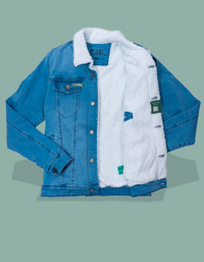Jacket Premium Blue C/ Peluche Carnero Blanco