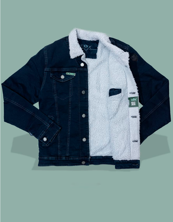 Jacket Premium Blue C/ Peluche Carnero Blanco