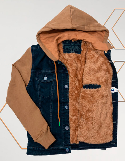 Jacket Jahuay Blue C/ Manga Franela C/ Camello y Peluche Camello