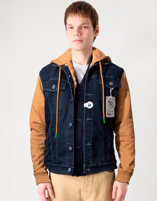Jacket Jahuay Blue C/ Manga Franela C/ Camello y Peluche Camello