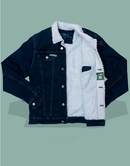 Jacket Premium Blue C/ Peluche Carnero Blanco